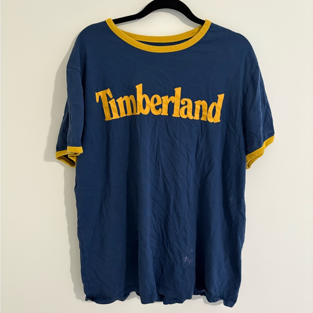 Timberland Navy Tee with Yellow Trim